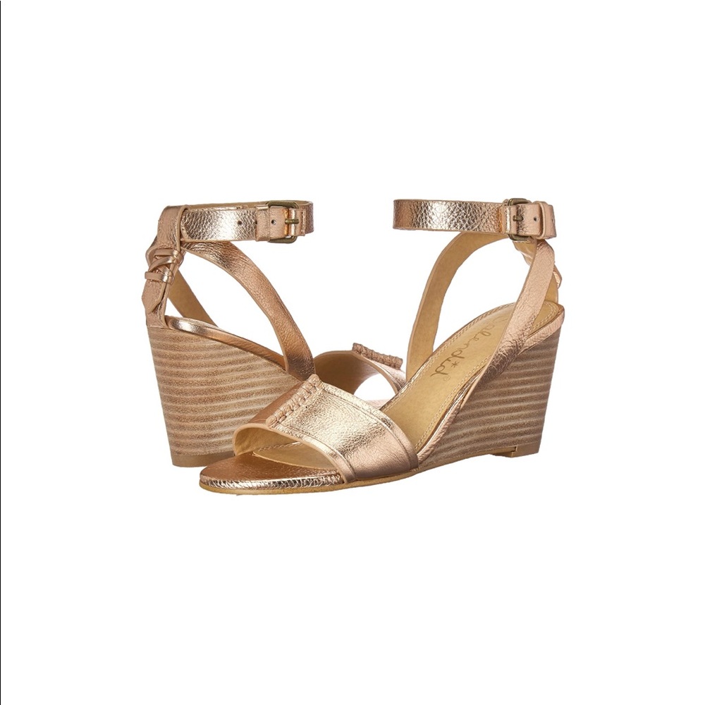 Splendid Rose Gold Leather Wedges
